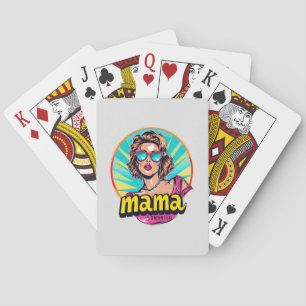 Personalisierter Retro Mama Pop Art. 3 Spielkarten