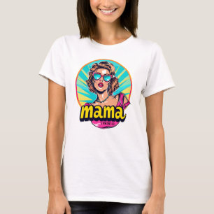 Personalisierter Retro Mama Pop Art. 3 T-Shirt