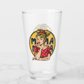 Personalisierter Retro-Mama-Pop Art. 4 Glas (Rückseite)