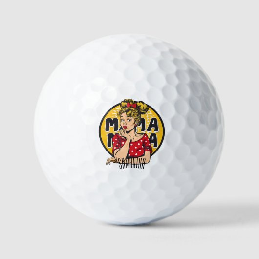 Personalisierter Retro-Mama-Pop Art. 4 Golfball (Vorderseite)