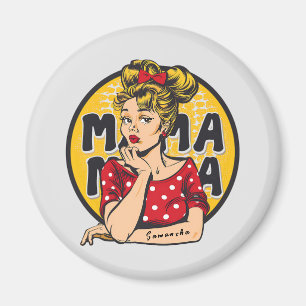 Personalisierter Retro-Mama-Pop Art. 4 Magnet