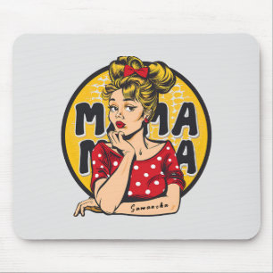 Personalisierter Retro-Mama-Pop Art. 4 Mousepad