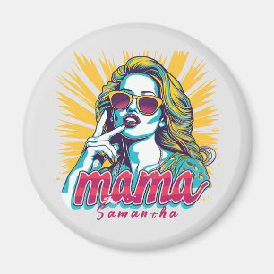 Personalisierter Retro-Mama-Pop Art. 5 Magnet