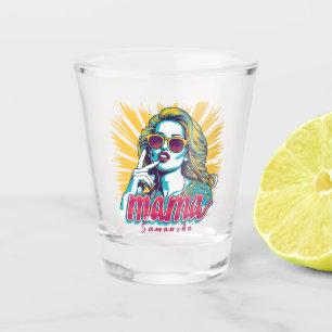 Personalisierter Retro-Mama-Pop Art. 5 Schnapsglas