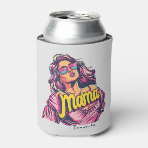Personalisierter Retro-Mama-Pop Art. 6 Dosenkühler