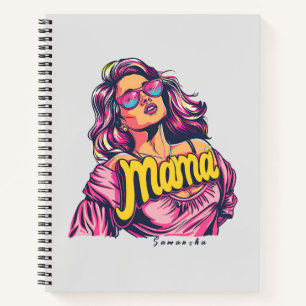 Personalisierter Retro-Mama-Pop Art. 6 Notizblock