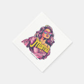 Personalisierter Retro-Mama-Pop Art. 6 Serviette (Ecke)