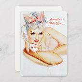 Personalisierter Retro meine Brautjungfrau/Trauzeu Einladung (Vorne/Hinten)