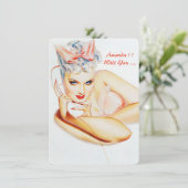 Personalisierter Retro meine Brautjungfrau/Trauzeu Einladung (Stehend Vorderseite)