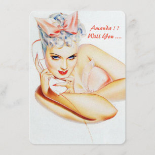 Personalisierter Retro meine Brautjungfrau/Trauzeu Einladung