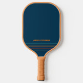 Personalisierter Retro-Minimaler Streifenname Pickleball Schläger (Rückseite)