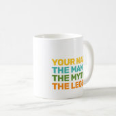 Personalisierter Retro-Name des Mannes Der Mythos Kaffeetasse (VorderseiteRechts)