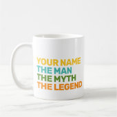 Personalisierter Retro-Name des Mannes Der Mythos Kaffeetasse (Links)