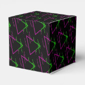 Personalisierter Retro Neon Geometric Pattern Cube Geschenkschachtel (Rückseite)