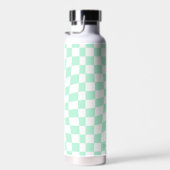 Personalisierter Retro-Pastell-Minze Wavy Checkere Trinkflasche (Rechts)