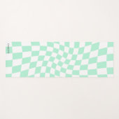 Personalisierter Retro-Pastell-Minze Wavy Checkere Yogamatte (Vorderseite (Horizontal))