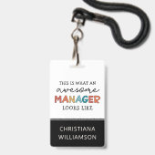 Personalisierter Retro-Phantastischer Manager Funn Ausweis (Vorderseite mit Schlüsselband)