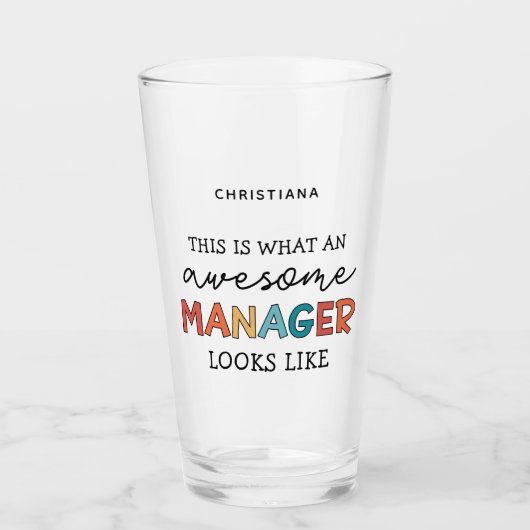 Personalisierter Retro-Phantastischer Manager Funn Glas (Vorderseite)