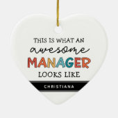 Personalisierter Retro-Phantastischer Manager Funn Keramik Ornament (Hinten)