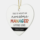 Personalisierter Retro-Phantastischer Manager Funn Keramik Ornament (Links)