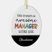 Personalisierter Retro-Phantastischer Manager Funn Keramik Ornament (Rechts)