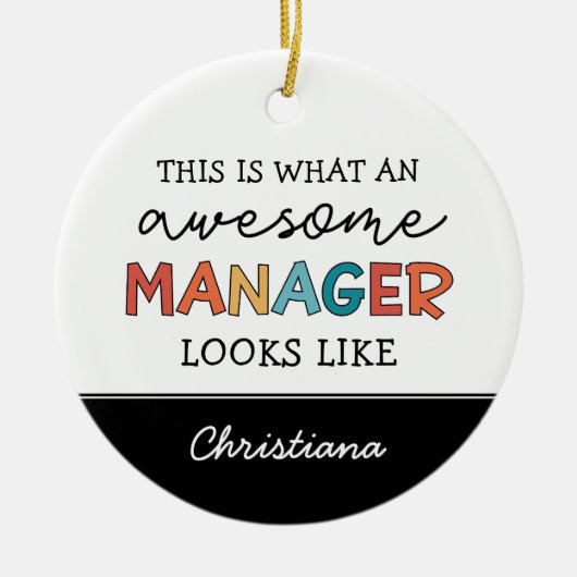 Personalisierter Retro-Phantastischer Manager Funn Keramik Ornament (Vorne)