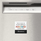 Personalisierter Retro-Phantastischer Manager Funn Magnet (In Situ (Geschirrspüler))