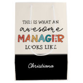 Personalisierter Retro-Phantastischer Manager Funn Mittlere Geschenktüte (Rückseite)