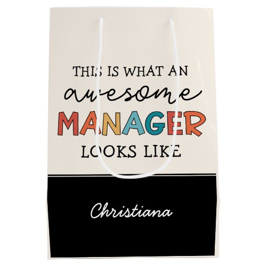 Personalisierter Retro-Phantastischer Manager Funn Mittlere Geschenktüte (Rückseite)