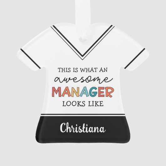 Personalisierter Retro-Phantastischer Manager Funn Ornament (Rückseite)