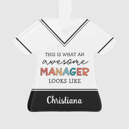 Personalisierter Retro-Phantastischer Manager Funn Ornament (Vorderseite)