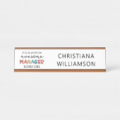 Personalisierter Retro-Phantastischer Manager Funn Schreibtischnamensplakette (Vorderseite )