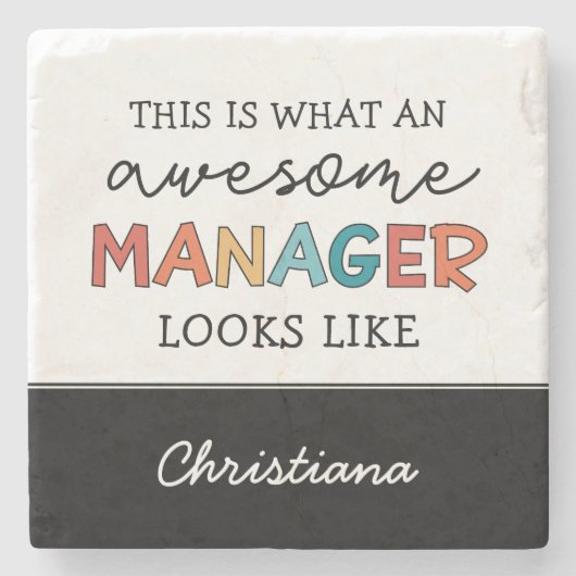 Personalisierter Retro-Phantastischer Manager Funn Steinuntersetzer (Vorderseite)