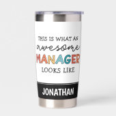 Personalisierter Retro-Phantastischer Manager Funn Thermobecher (Links)