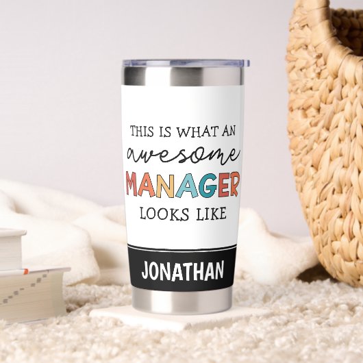 Personalisierter Retro-Phantastischer Manager Funn Thermobecher (Wohnzimmer)