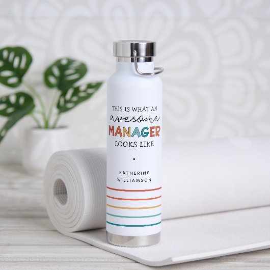 Personalisierter Retro-Phantastischer Manager Funn Trinkflasche (Yoga)