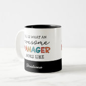 Personalisierter Retro-Phantastischer Manager Funn Zweifarbige Tasse (Vorderseite Links)