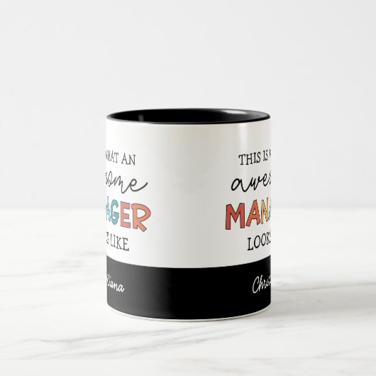 Personalisierter Retro-Phantastischer Manager Funn Zweifarbige Tasse (Mittel)