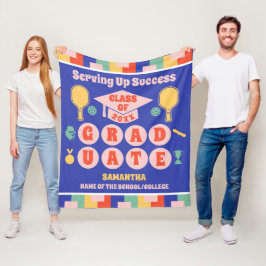 Personalisierter Retro-Pickleball-Abschluss Fleecedecke