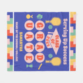 Personalisierter Retro-Pickleball-Abschluss Fleecedecke (Vorderseite (Horizontal))