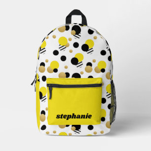 Personalisierter Retro-Punkte-Gelb Bedruckter Rucksack