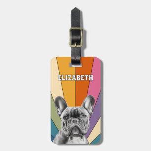Personalisierter Retro-Regenbogen Süßer Französisc Gepäckanhänger