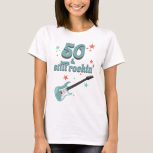 Personalisierter Retro Rock 50 Still Rockin' Gebur T-Shirt