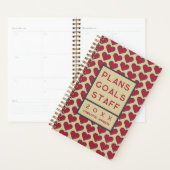 Personalisierter Retro-Rot-Herz-Muster-Planer Planer (Anzeige)