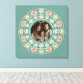 Personalisierter Retro-Sage & Sand Mandala-Foto-Ra Leinwanddruck (Insitu (Holzboden))