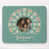 Personalisierter Retro-Sage & Sand Mandala-Foto-Ra Mousepad (Vorne)