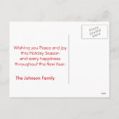 Personalisierter Retro Santa mit Meldung Feiertagspostkarte (Rückseite)