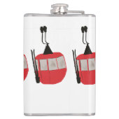 Personalisierter Retro-Skilift, Skipiste - Berg Flachmann (Rückseite)