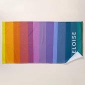 Personalisierter Retro-Sonnenuntergang Strandtuch (Vorderseite)