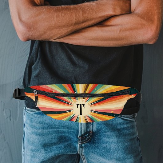 Personalisierter Retro-Sternenmonogramm Bauchtasche